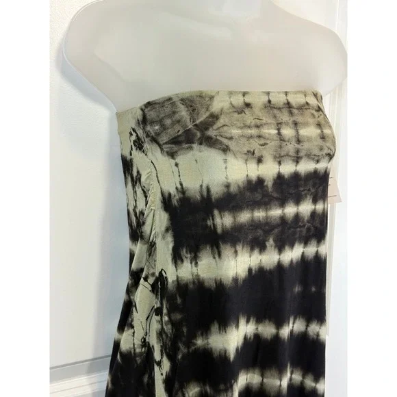 NWT Jessica Simpson Jet Black Tie Dye Maxi Dress Size Medium Joy Strapless Flowy - Picture 8 of 12